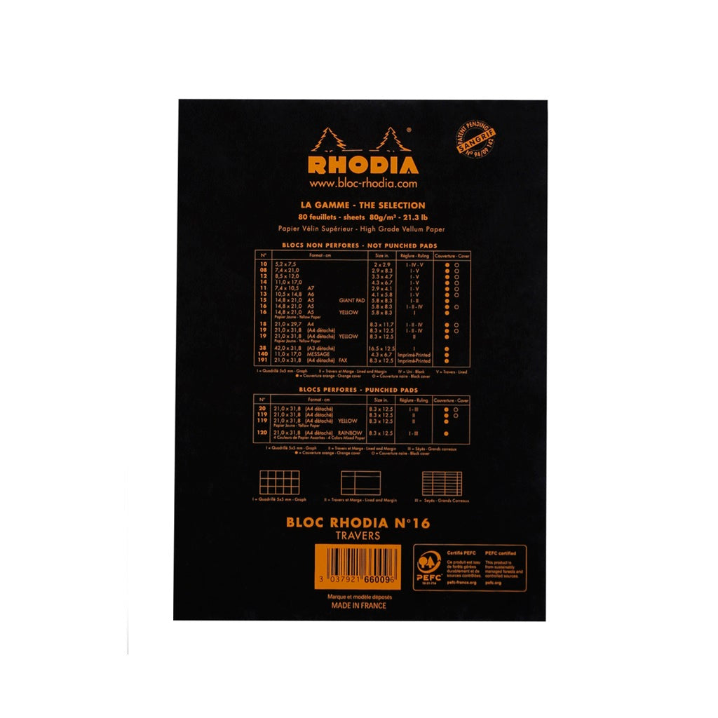 Black N°16 Ruled Pad