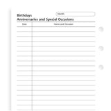Birthday / Anniversary / Special Occasions Pages