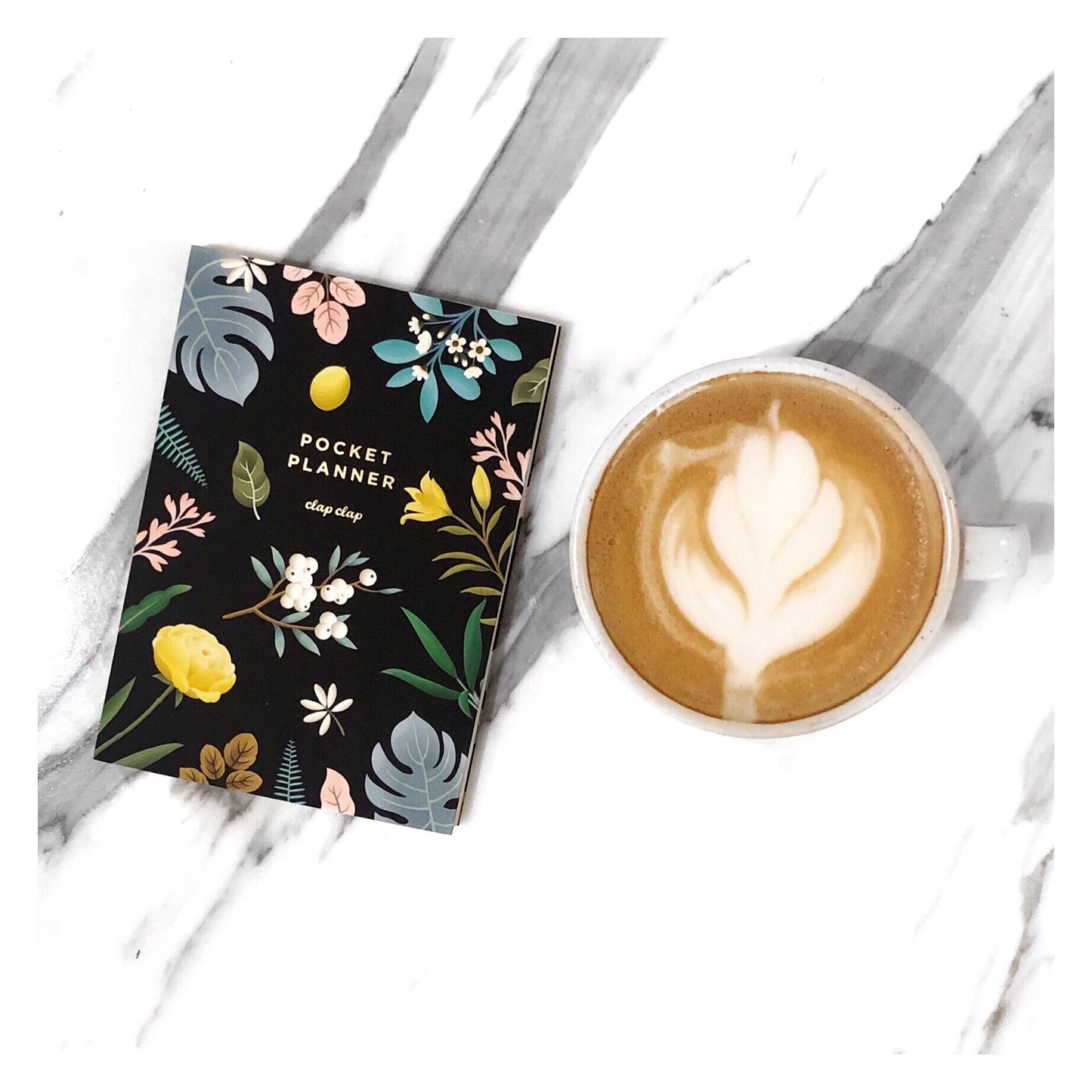 Black Botanical Pocket Planner