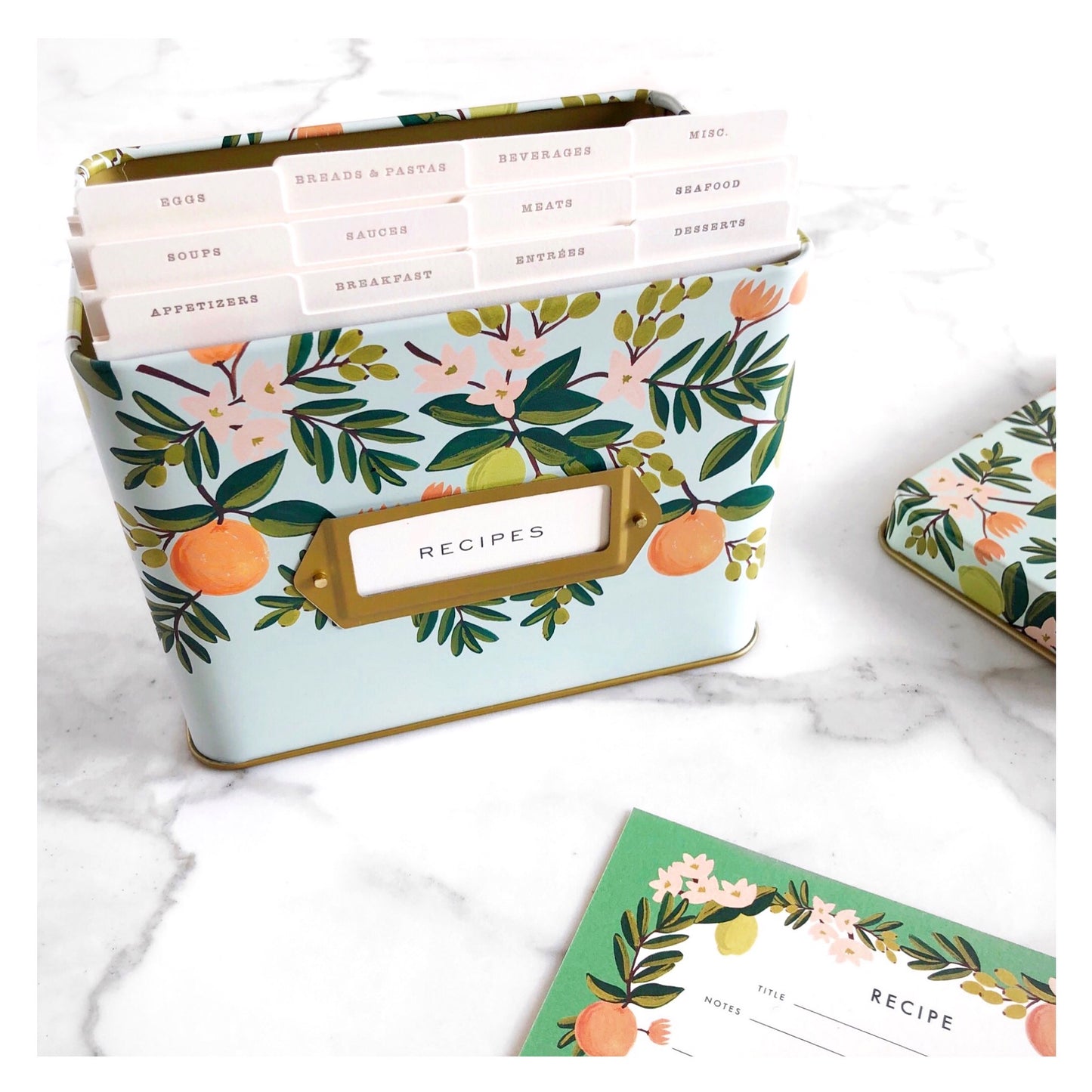 Citrus Floral Recipe Card Set