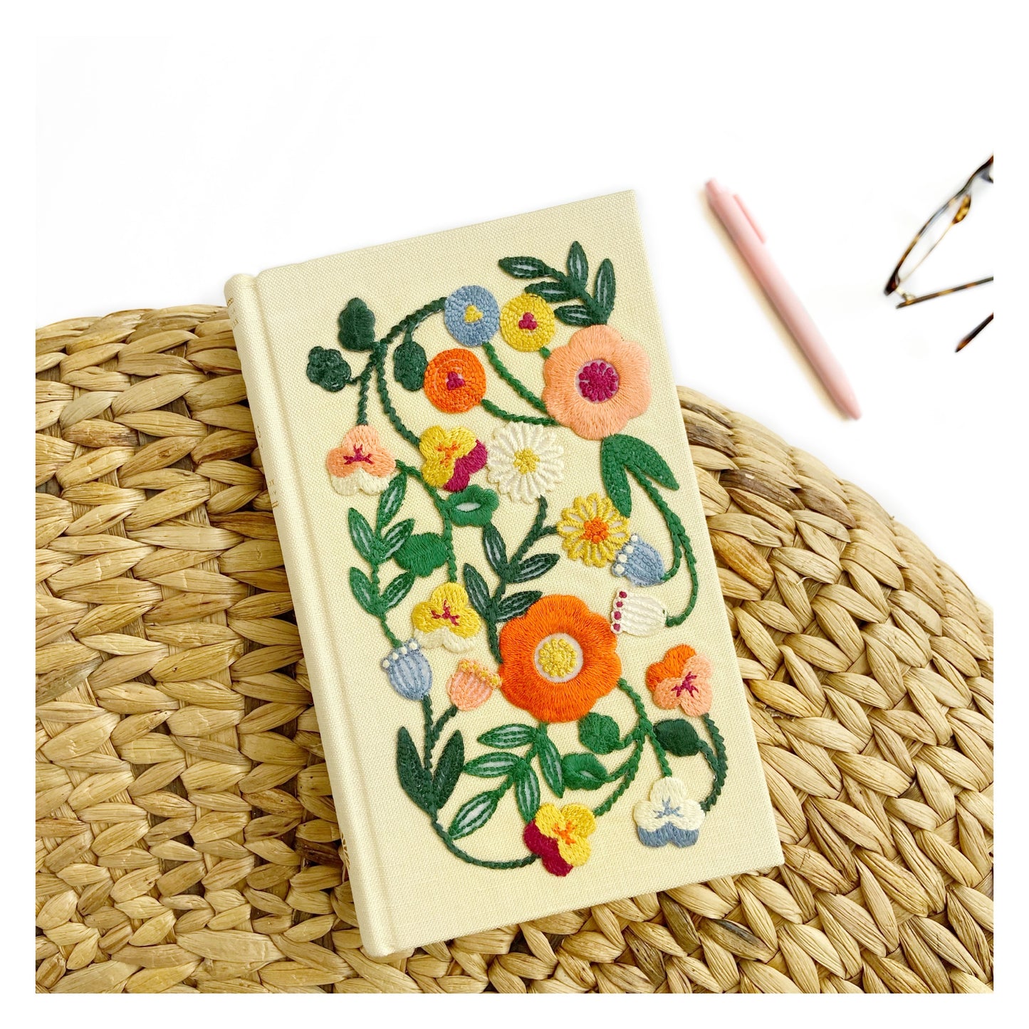 Floral Embroidered Five Year Journal