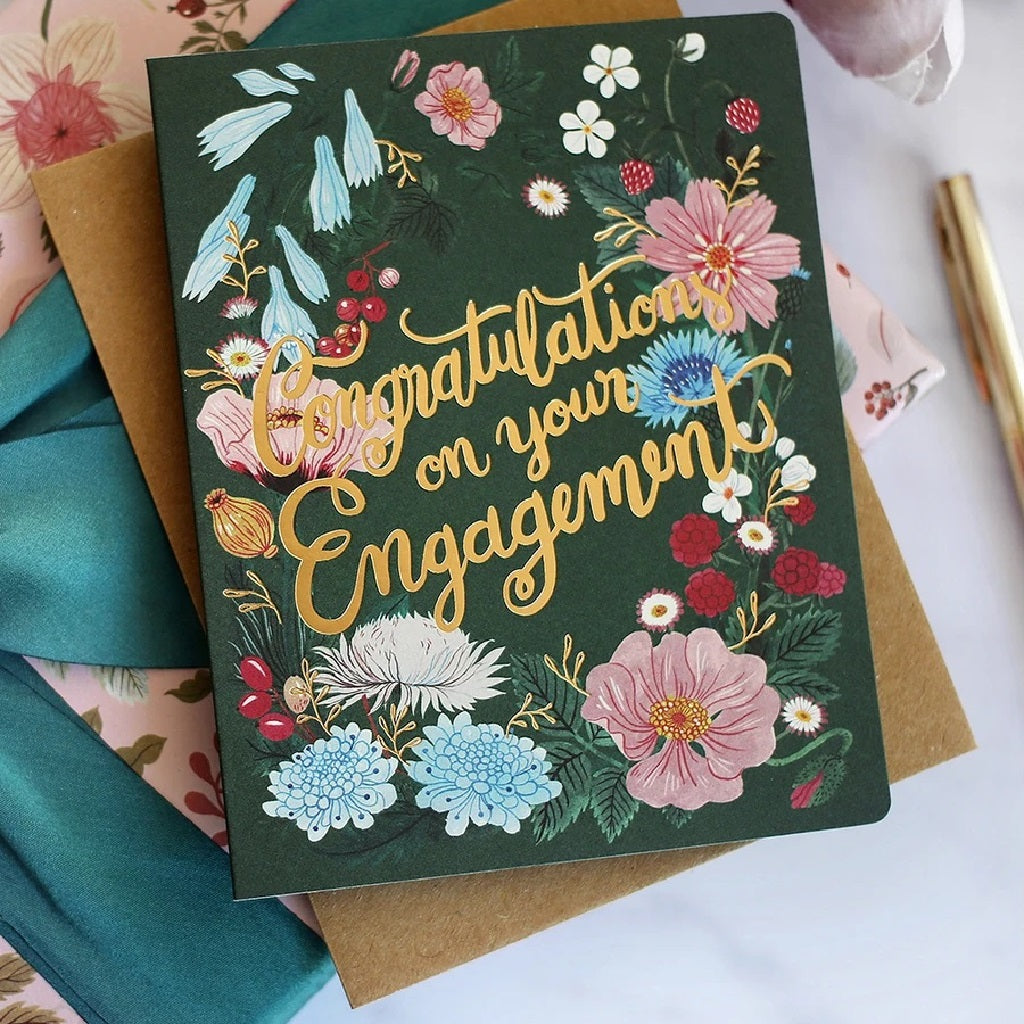 Folk Congratulations on Your Engagement Card