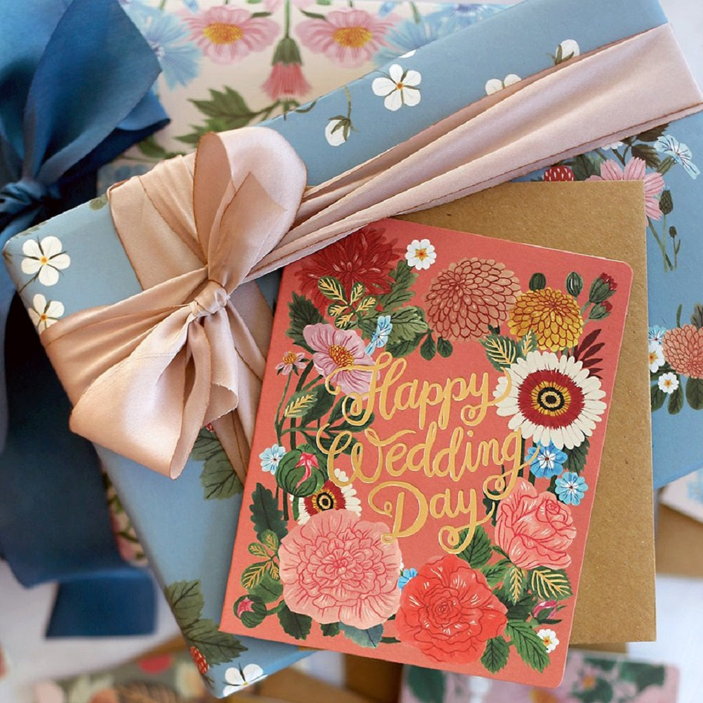 Folk Happy Wedding Day Card