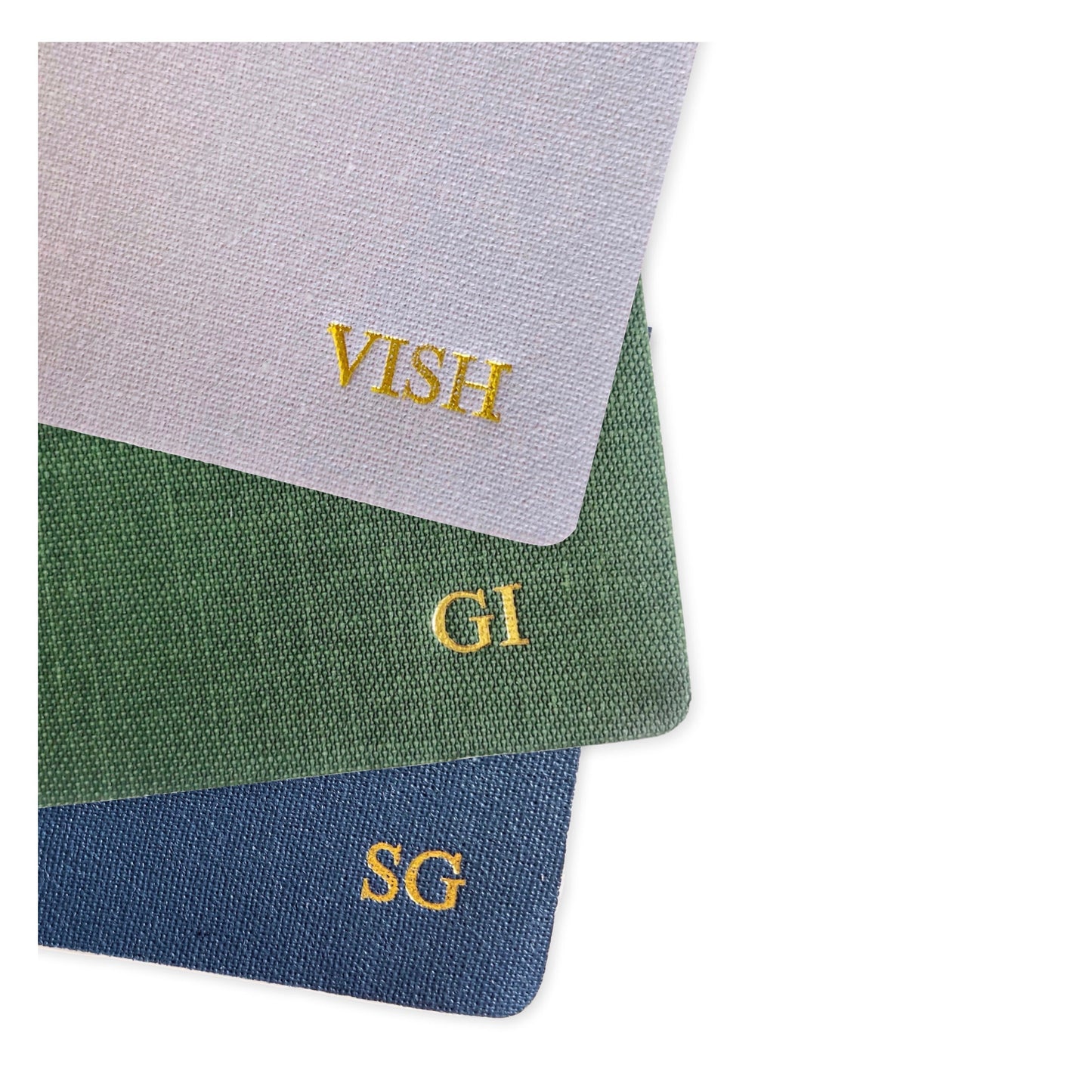 Oxford Blue Linen Grid Notebook