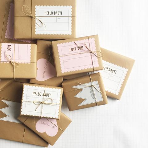 Hello Baby Scalloped Labels