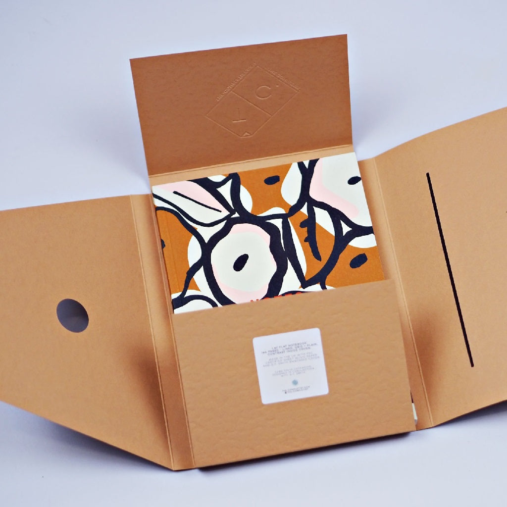 Mustard Inky Flowers Notebook