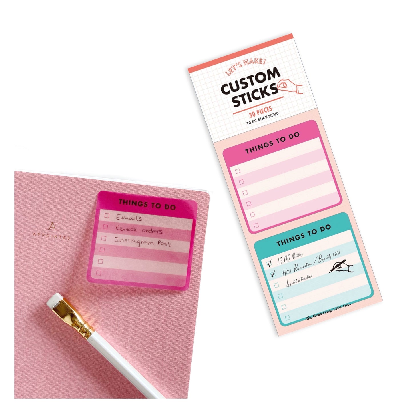 Pink & Turquoise Things To Do Sticky Notes