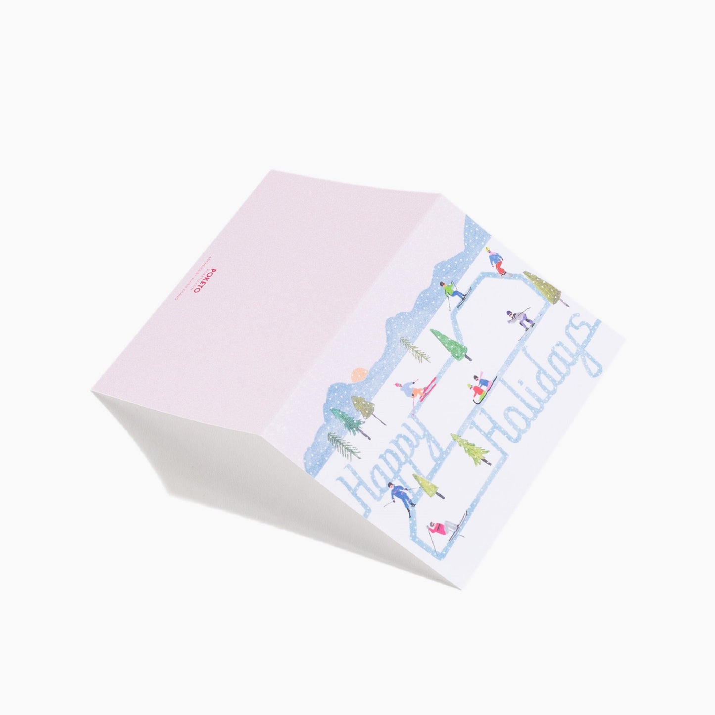 Skiing Happy Holidays Card