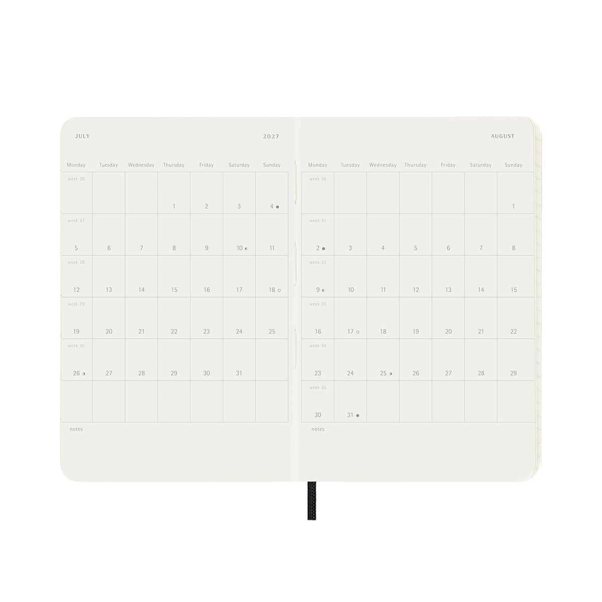 2027 Black Pocket Daily Planner
