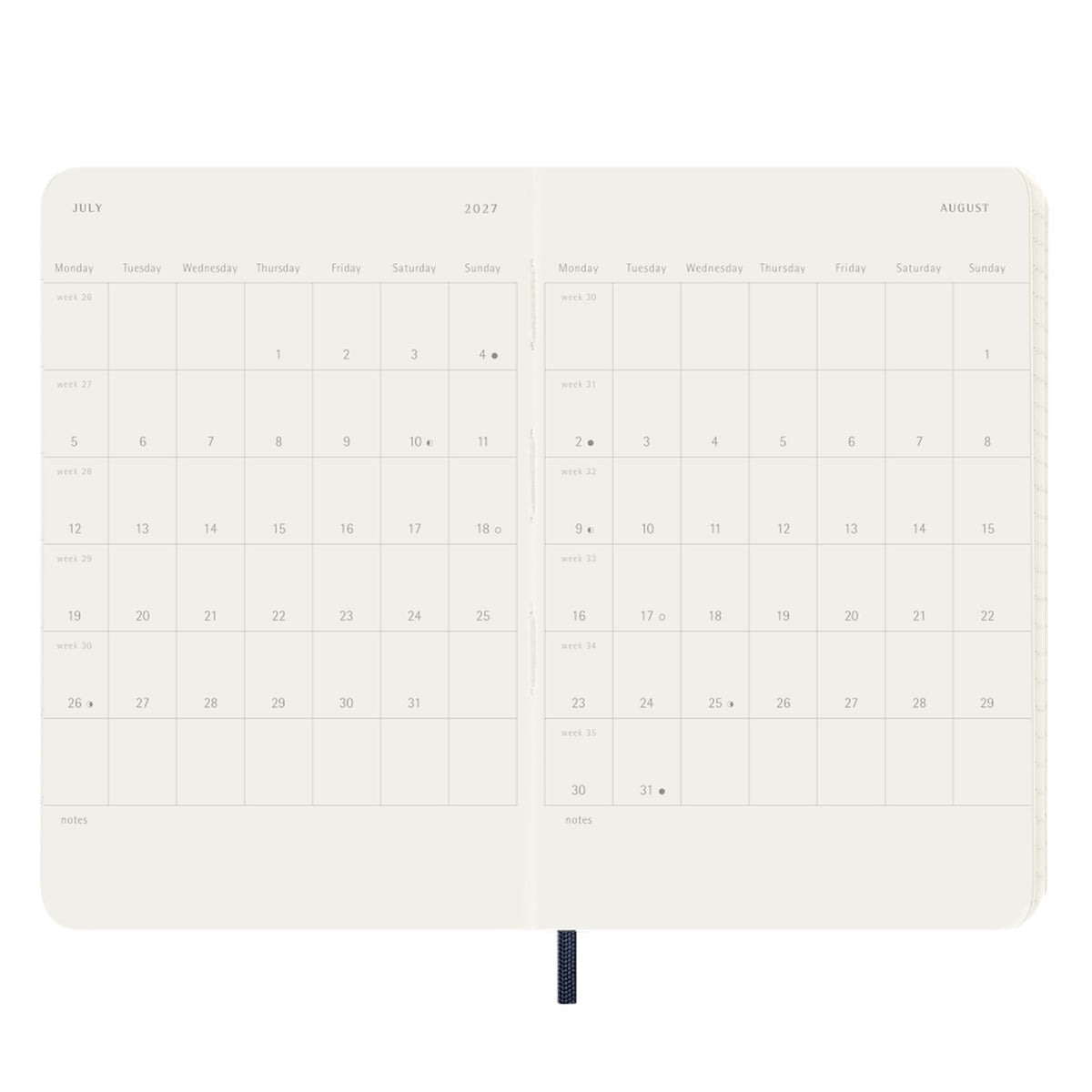 2027 Sapphire Blue Large Weekly Diary