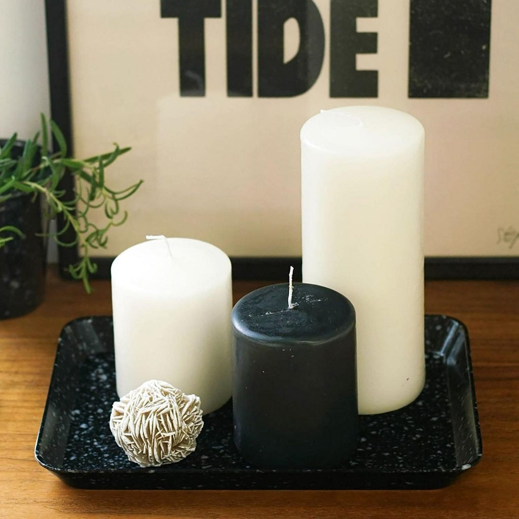 Black Marbled Large Desk Tray