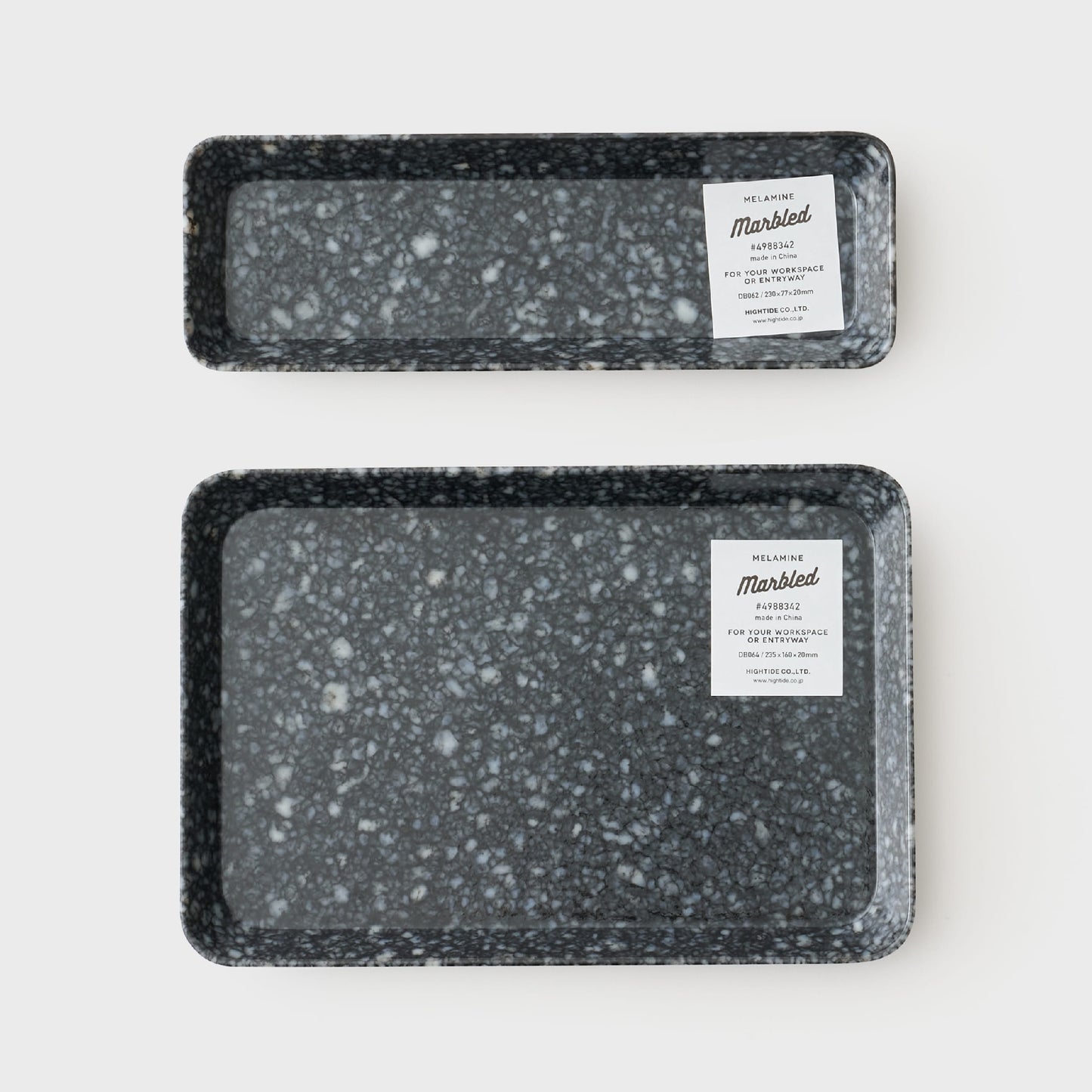 Black Marbled Large Desk Tray