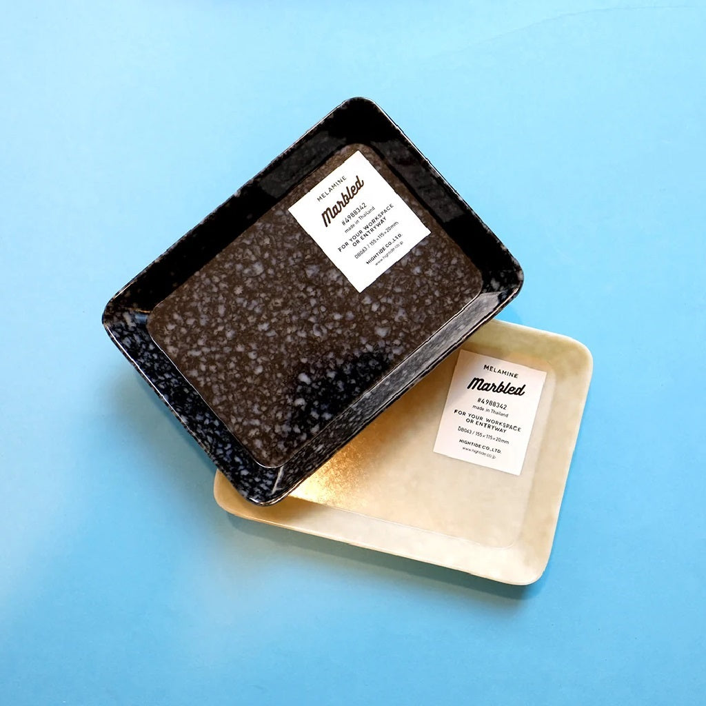 Black Marbled Small Desk Tray