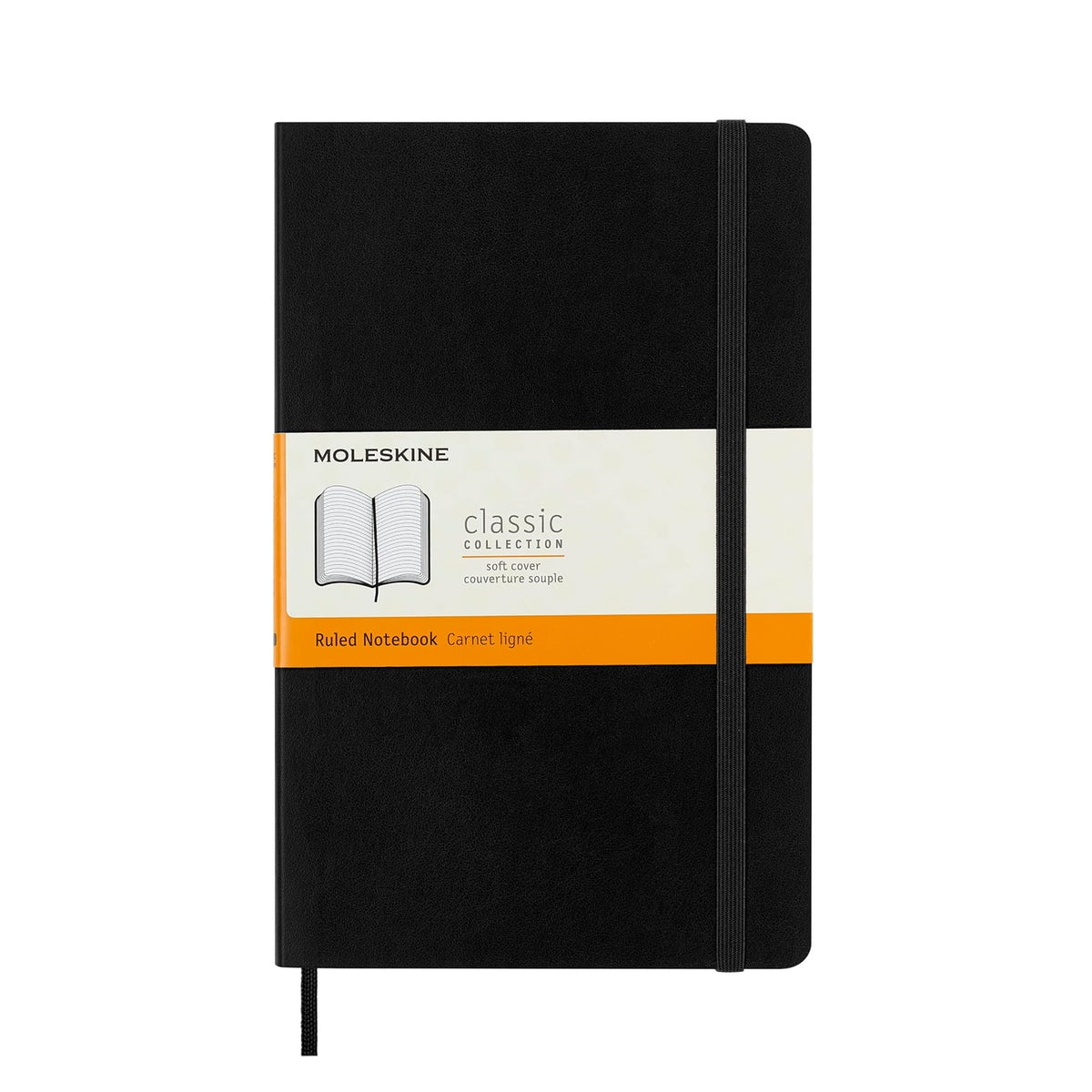 Classic Black Ruled Large Notebook