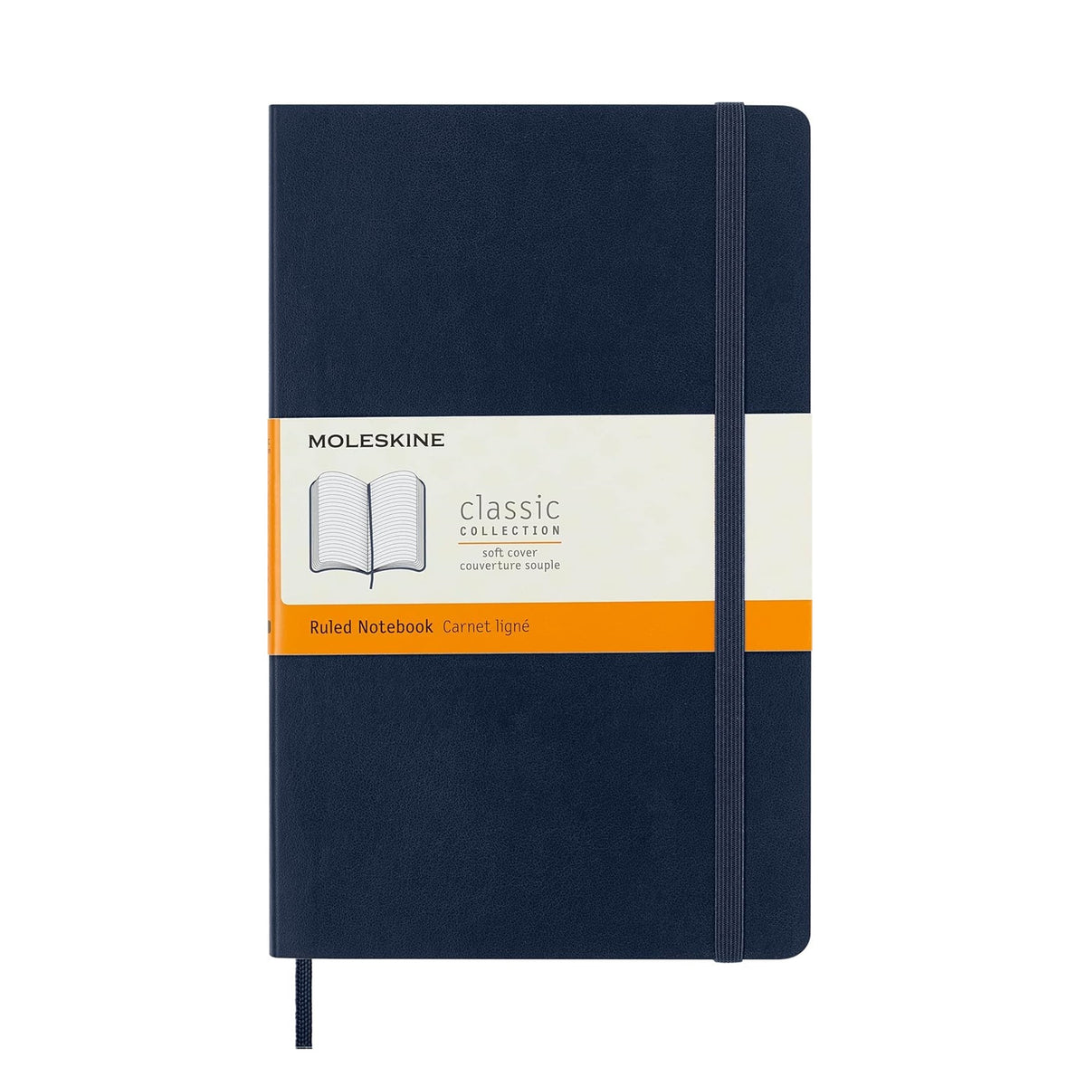 Classic Sapphire Blue Ruled Large Notebook