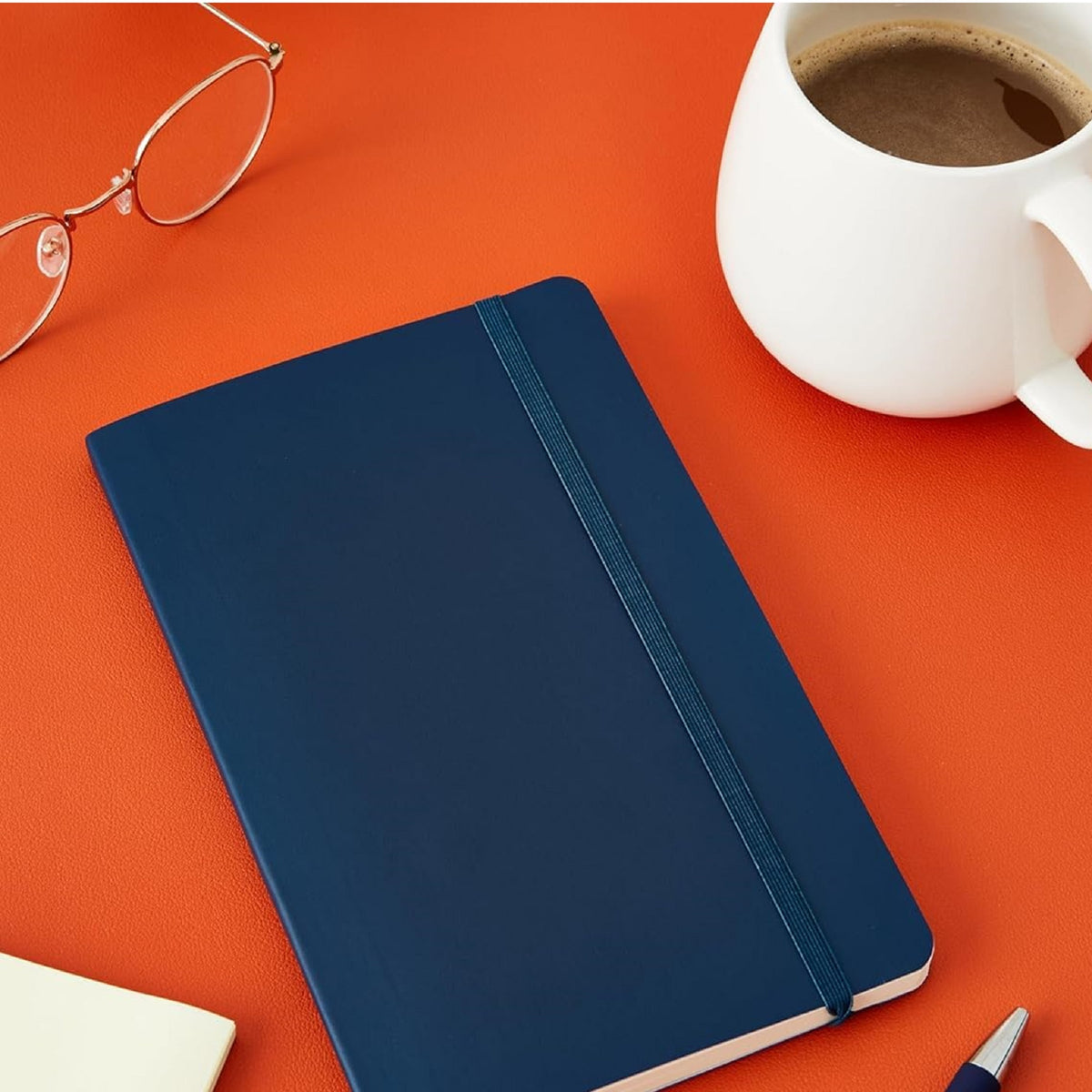 Classic Sapphire Blue Plain Large Notebook