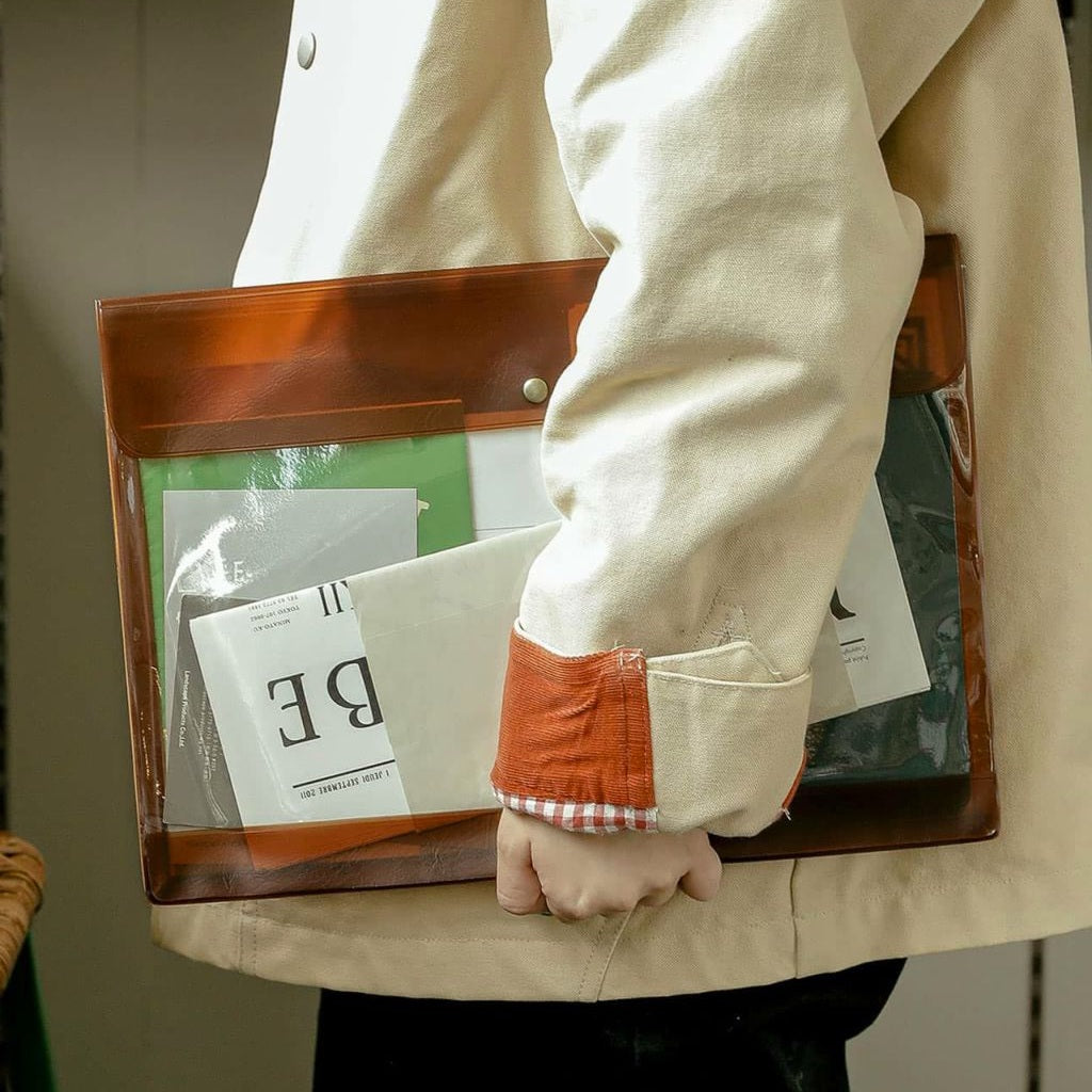Clear Brown A4 Document Case