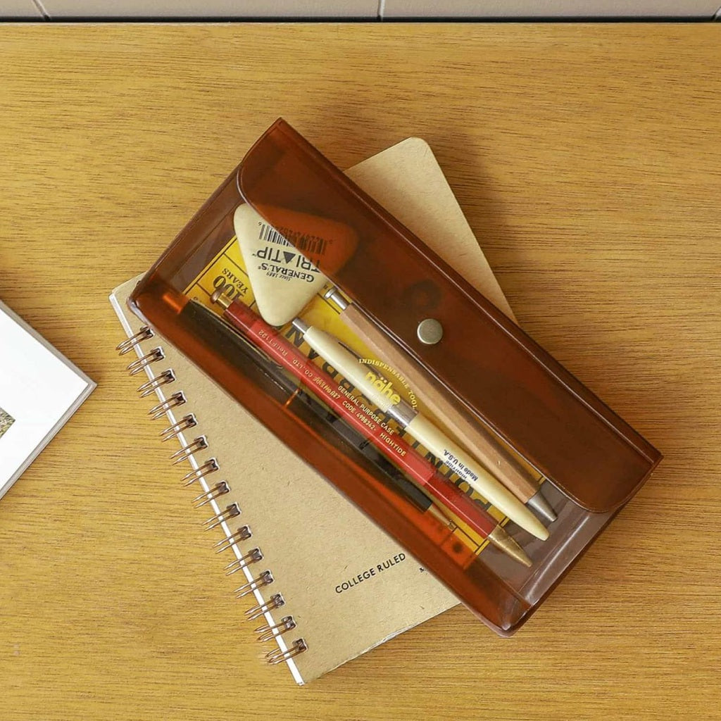 Clear Brown Pencil Case
