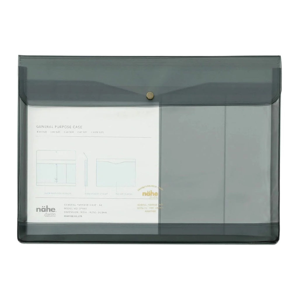 Clear Grey A4 Document Case