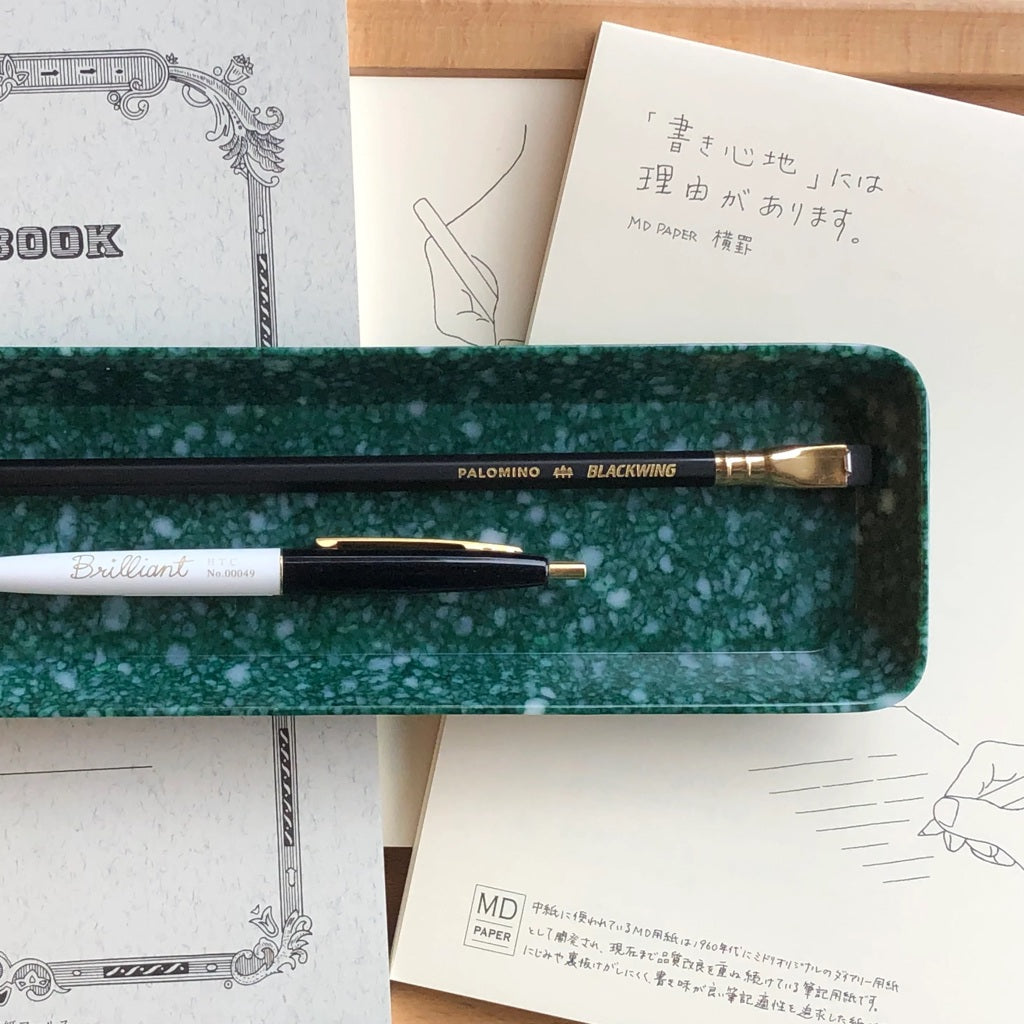 Dark Green Marbled Pen Tray