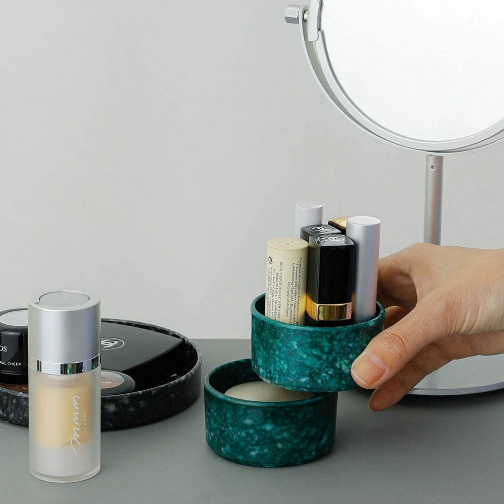 Dark Green Marbled Stacking Tray