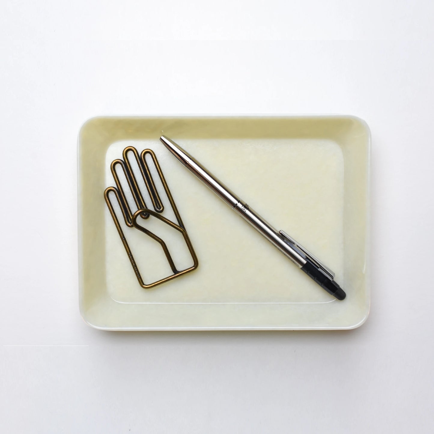 Ivory Marbled Small Desk Tray