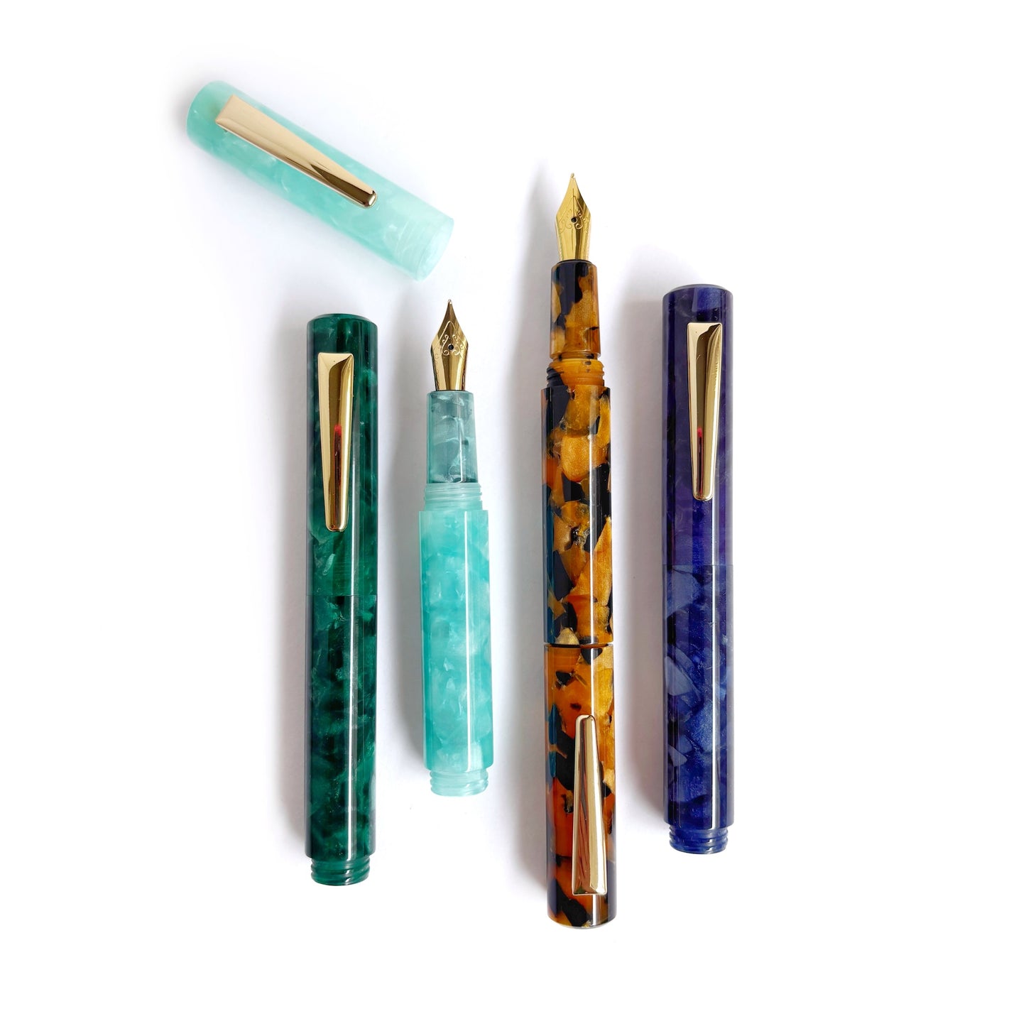 Green Marbled Pocket Fountain Pen