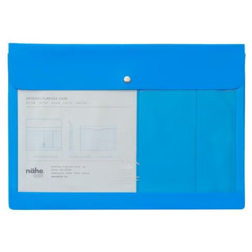Neon Blue A4 Document Case