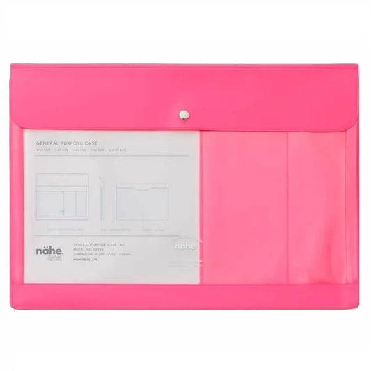 Neon Pink A4 Document Case