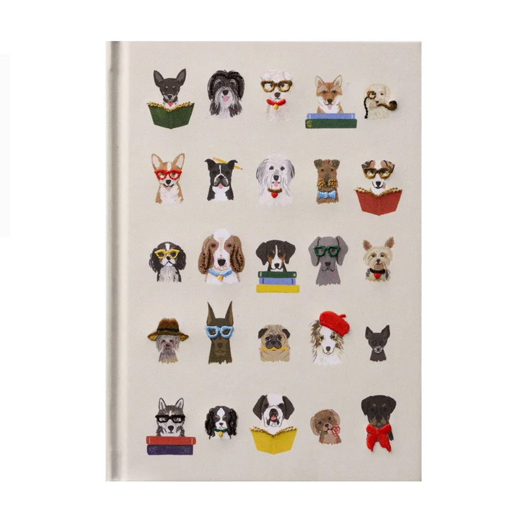 Studious Pups Embroidered Journal