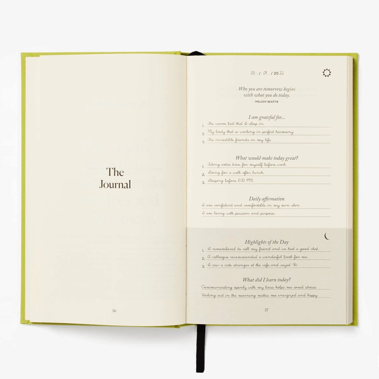 The Apple Green Five Minute Journal