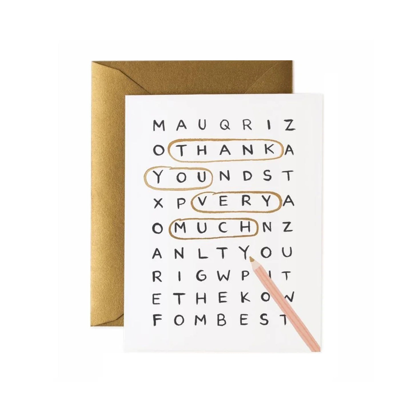Word Search Thank You Card