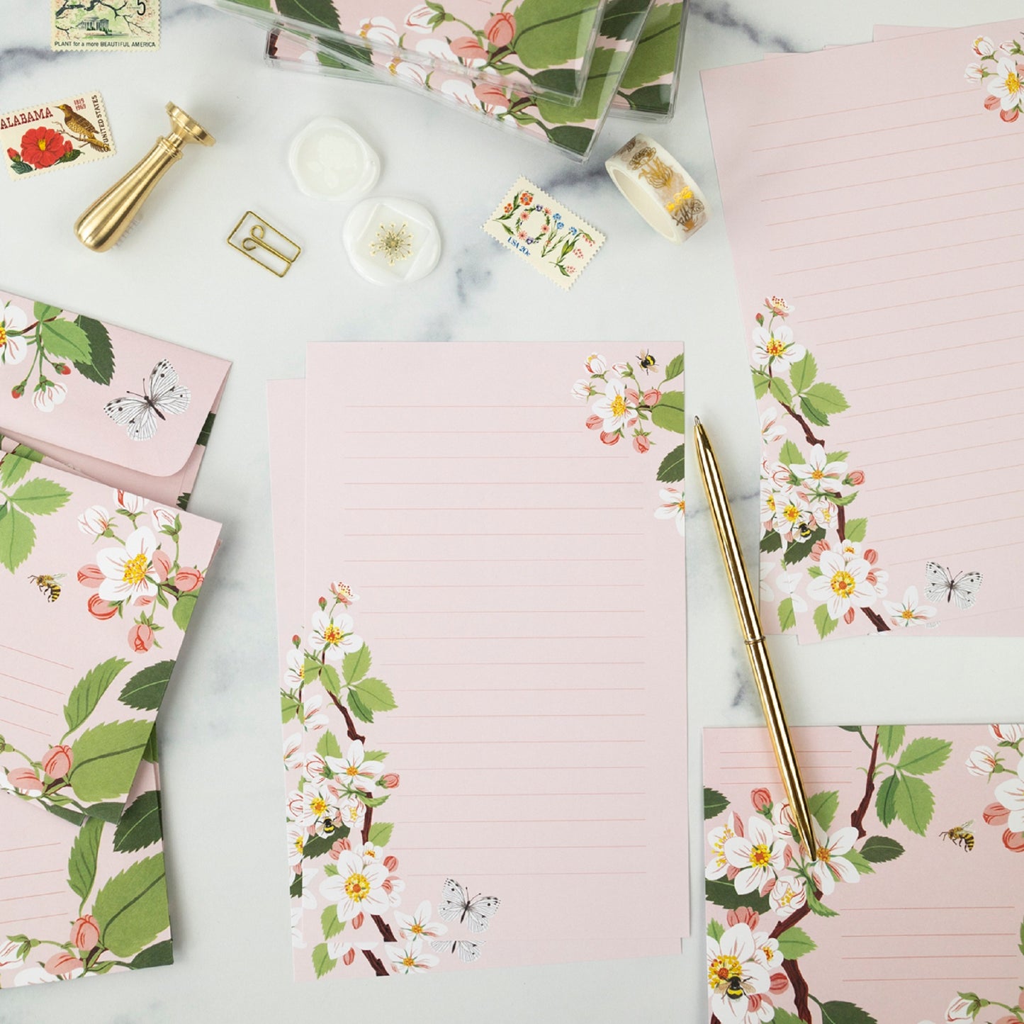 Apple Blossom Letter Writing Set