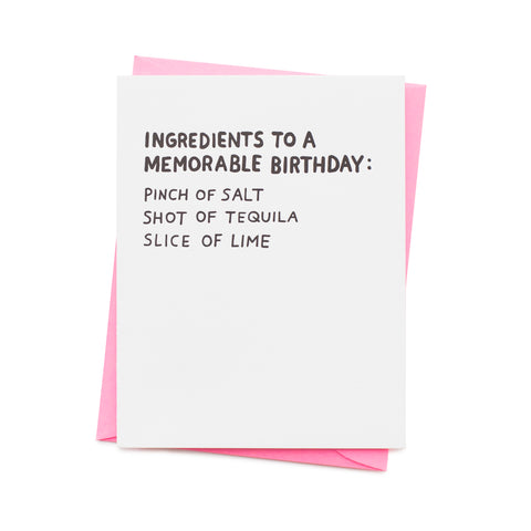Birthday Ingredients Card