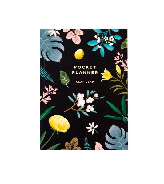 Black Botanical Pocket Planner