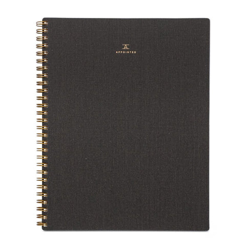 Charcoal Grey Linen Notebook
