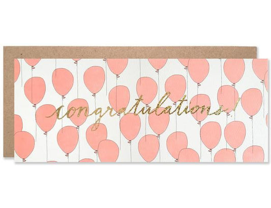 Red Ballons Congratulations Card