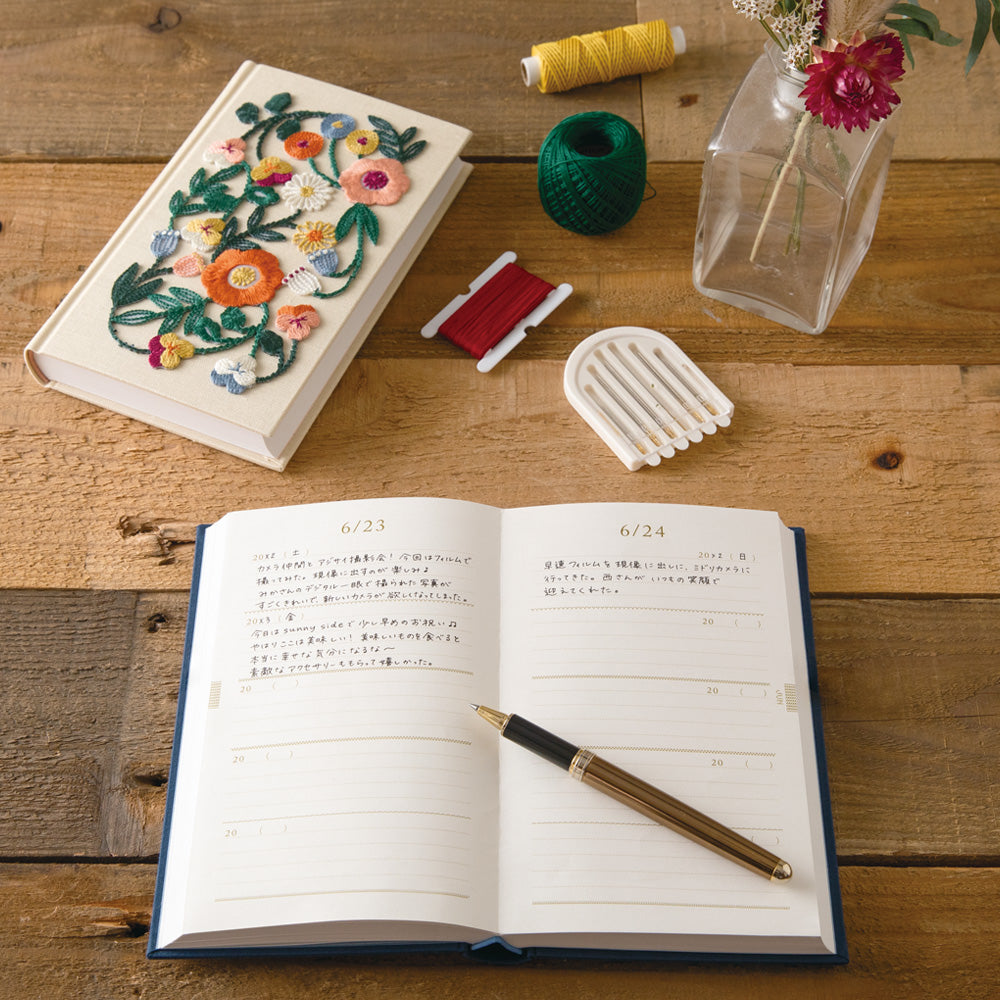 Floral Embroidered Five Year Journal
