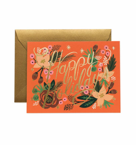 Floral Happy Holidays Card