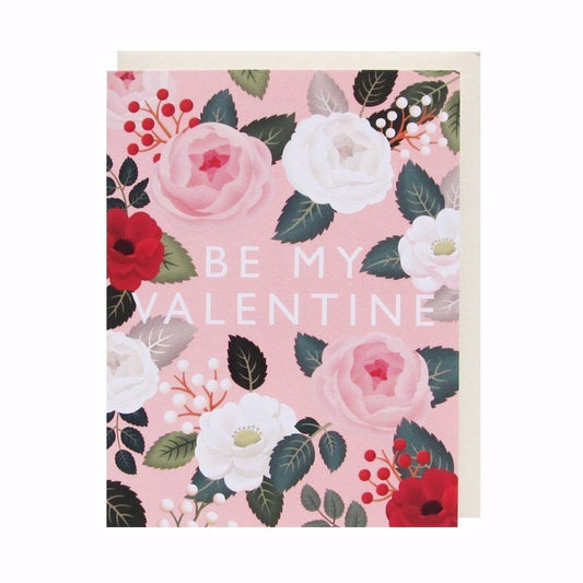 Pink Rose Valentines Card