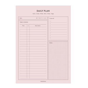 Pink Daily Plan Notepad