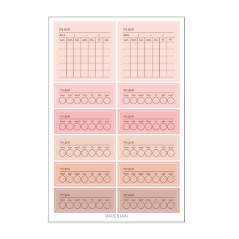 Pink Goal Tracking Stickers