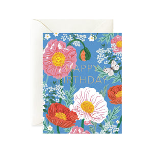 Poppy Bouquet Birthday Card