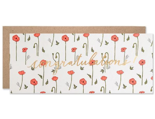 Red Poppy Congratulations Card