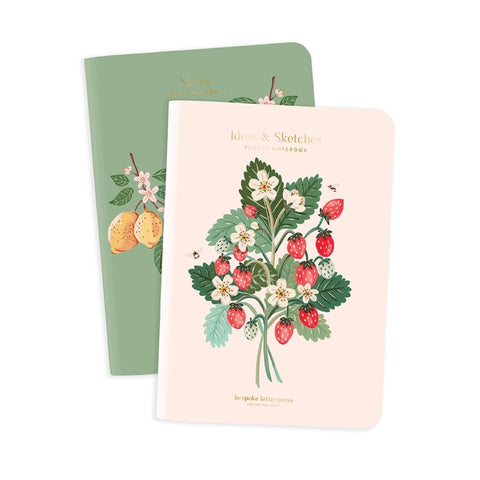 Strawberries & Lemons Pocket Notebook Set