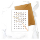 Word Search Thank You Card