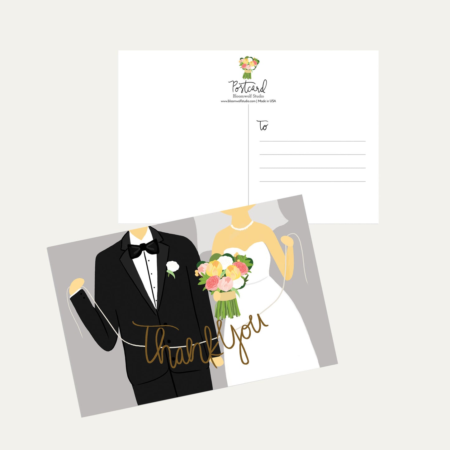 Wedding Thank You Postcard Set